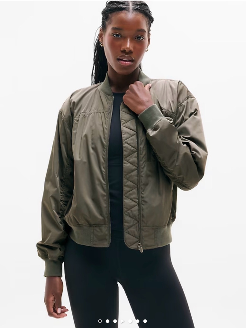 NWT Athleta Green Citybound Bomber